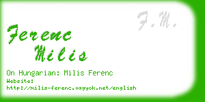 ferenc milis business card